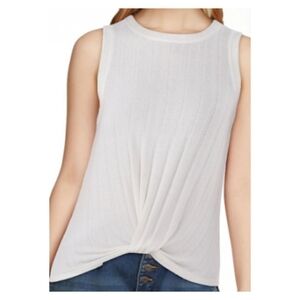 Sweater Ribbed Knit Twist Front Sleeveless Small Top NWT